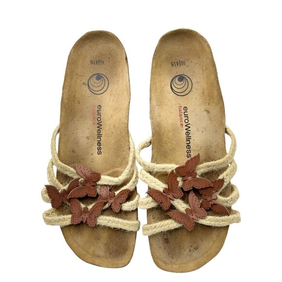 Euro Wellness Balance Womens Sandals Size 10 Butterfly Rope Leather Accents - Picture 4 of 12